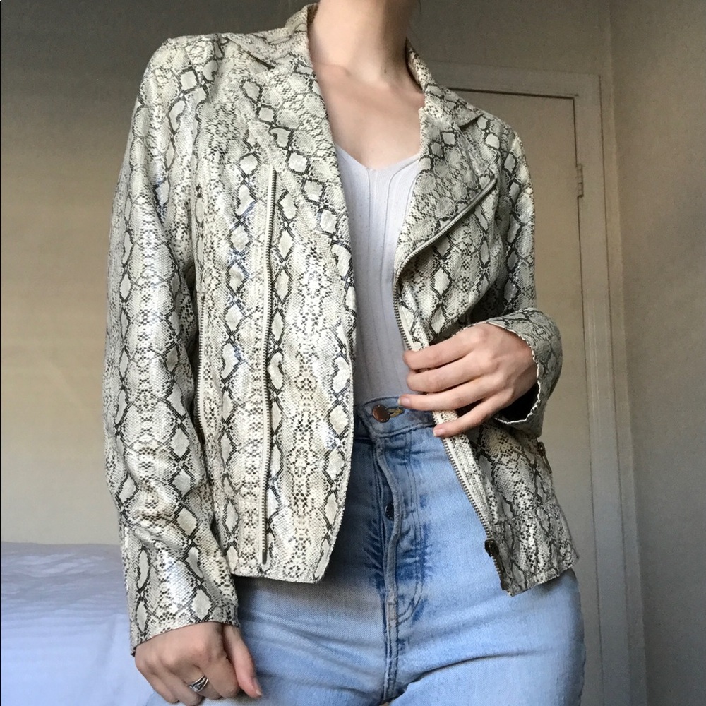 Snake skin biker jacket